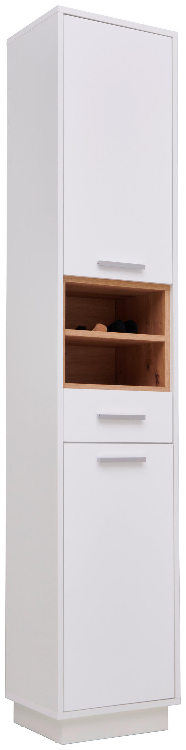 Badezimmer Hochschrank Milano 38x190 cm, Weiß Mit Soft-Close
