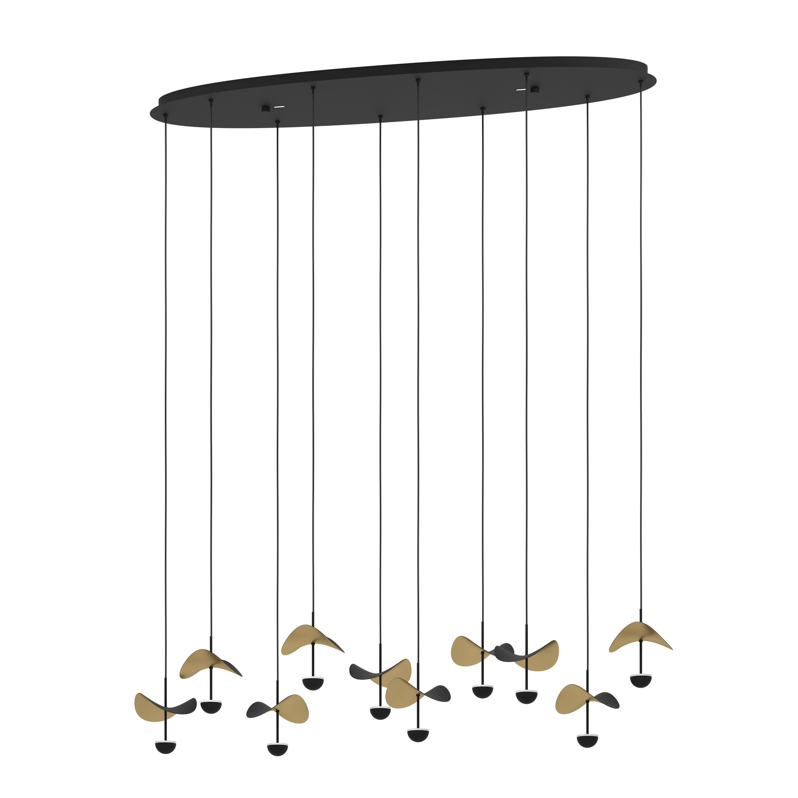 LED-PENDELLEUCHTE 112/33/150 cm  - Goldfarben/Schwarz, Design, Metall (112/33/150cm) - Eglo