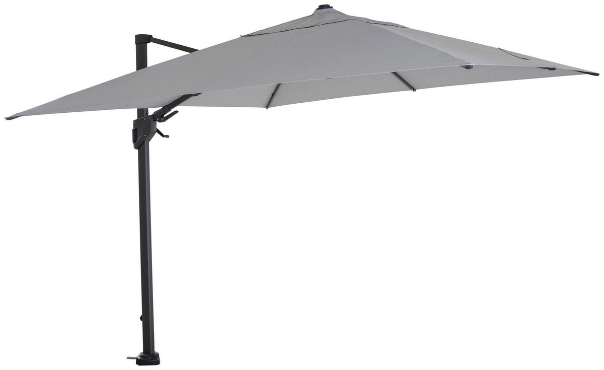 AMPELSCHIRM  300/300 cm  - Anthrazit/Hellgrau, MODERN, Textil/Metall (300/300cm) - Siena Garden