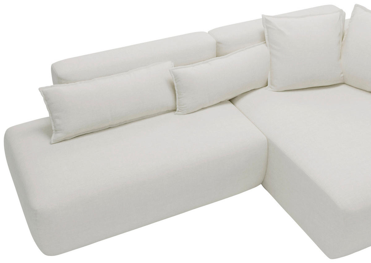 ECKSOFA ARTE Creme Chenille  - Creme/Schwarz, Design, Kunststoff/Textil (284/160cm) - Livetastic
