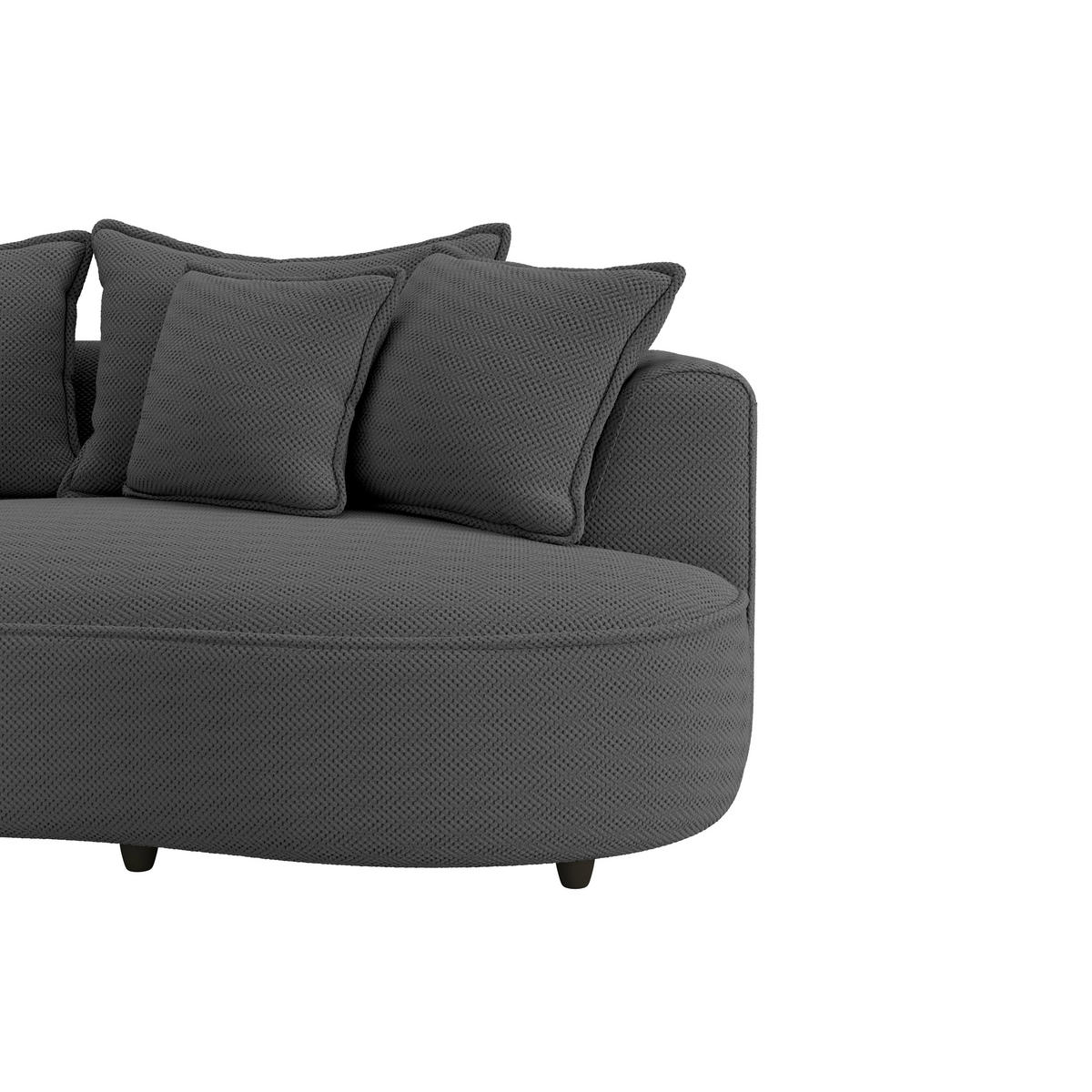 ECKSOFA in Velours, Struktur Anthrazit  - Anthrazit/Schwarz, Modern, Kunststoff/Textil (168/287cm) - Livetastic