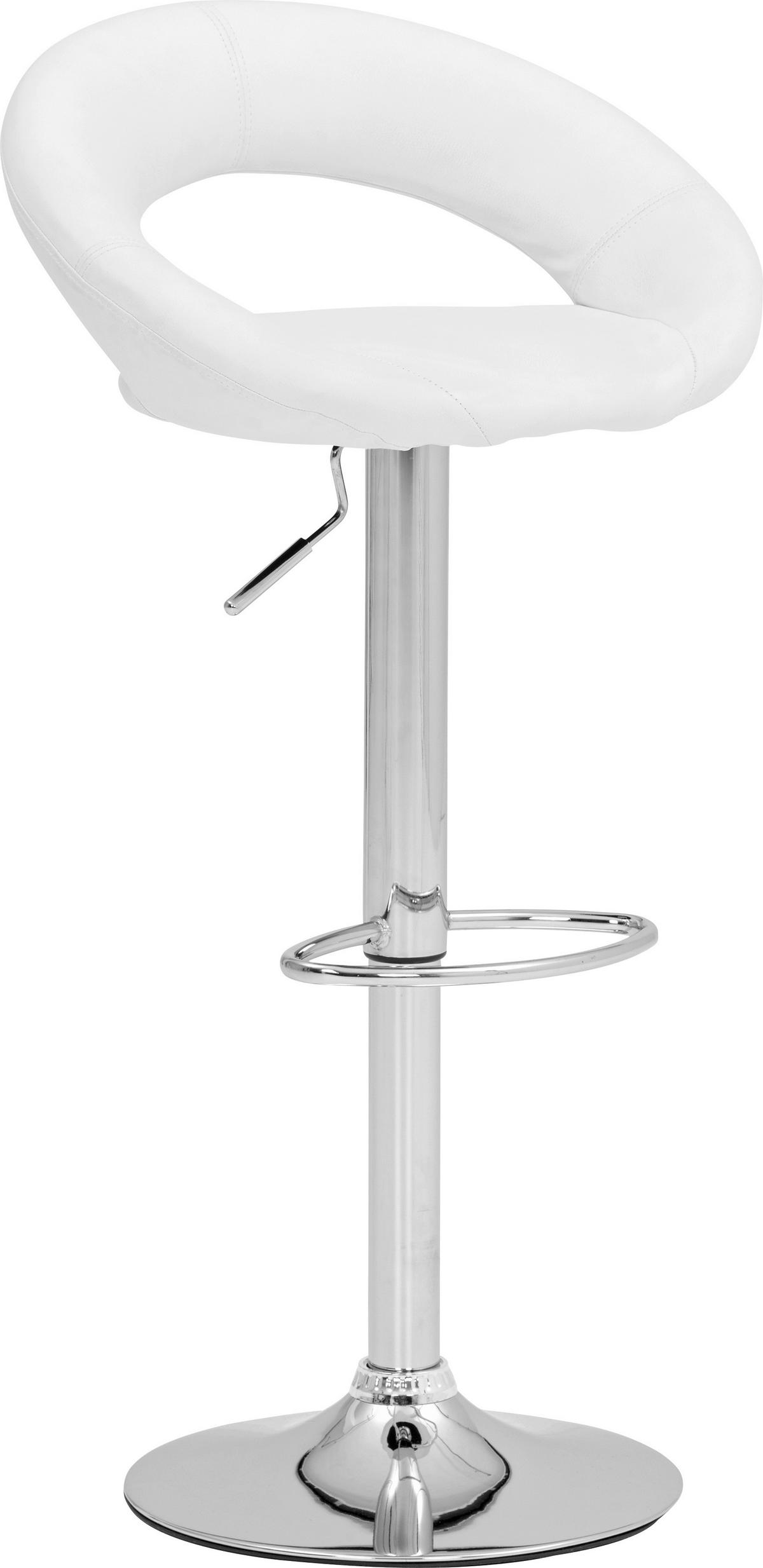 BÁRSZÉK fém, textil fehér, krómszínű  - krómszínű/fehér, Design, textil/fém (54/82-104/51cm) - Best Price