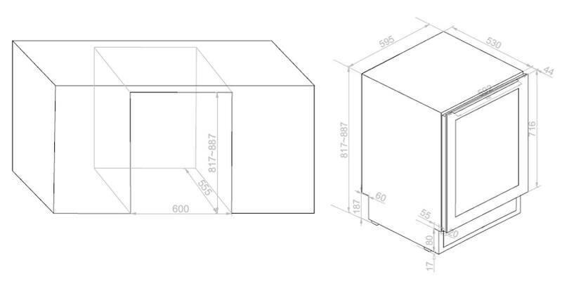WEINKÜHLSCHRANK AVU50S82  - Basics, Glas/Holz (59,5/81,7/57,4cm)