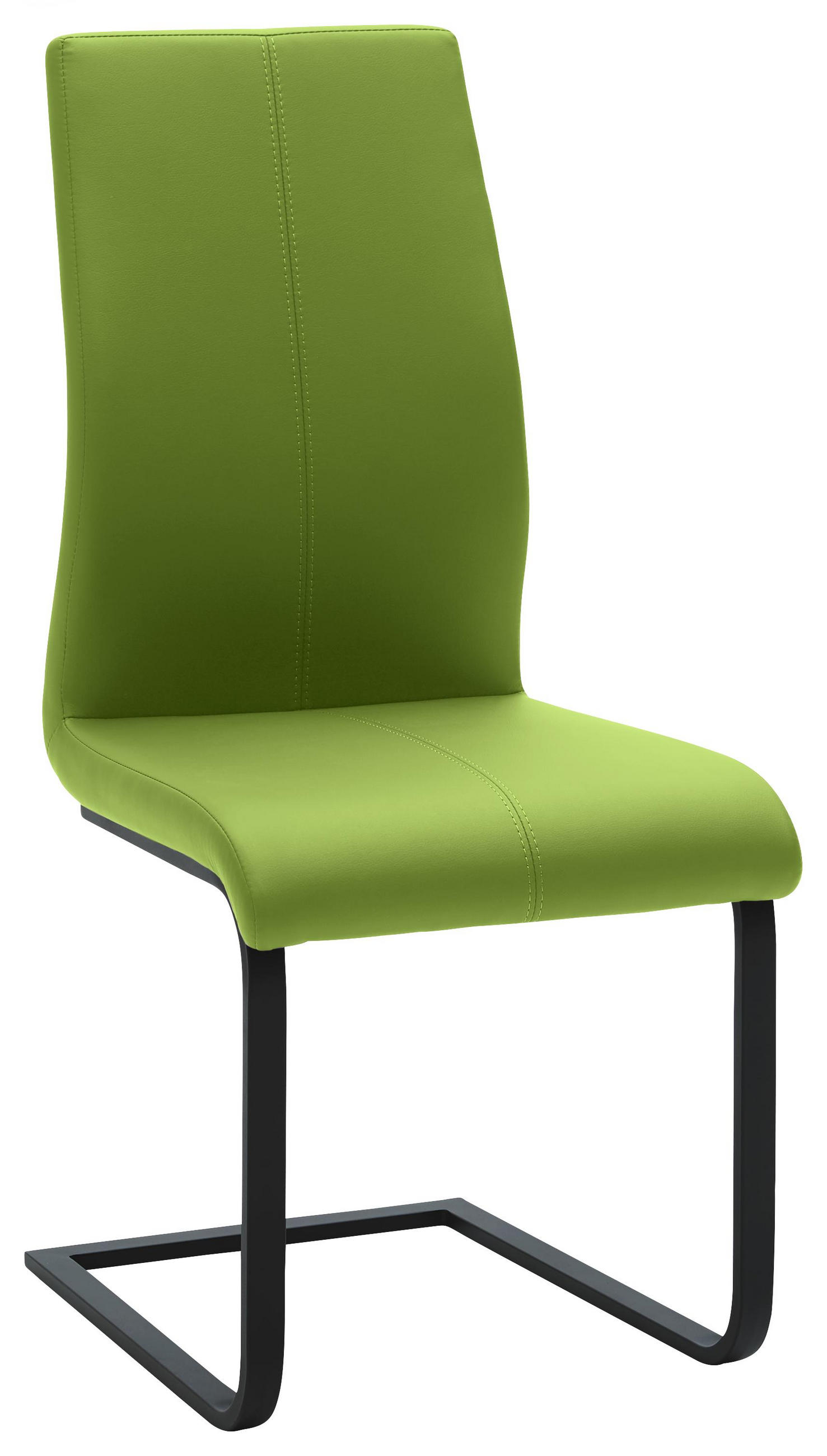 Schwingstuhl in Metall, Textil Schwarz, Limette