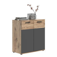 KOMODA, šedá, barvy dubu, 80/87/40 cm - šedá/barvy dubu, kompozitní dřevo/plast (80/87/40cm) - MID.YOU
