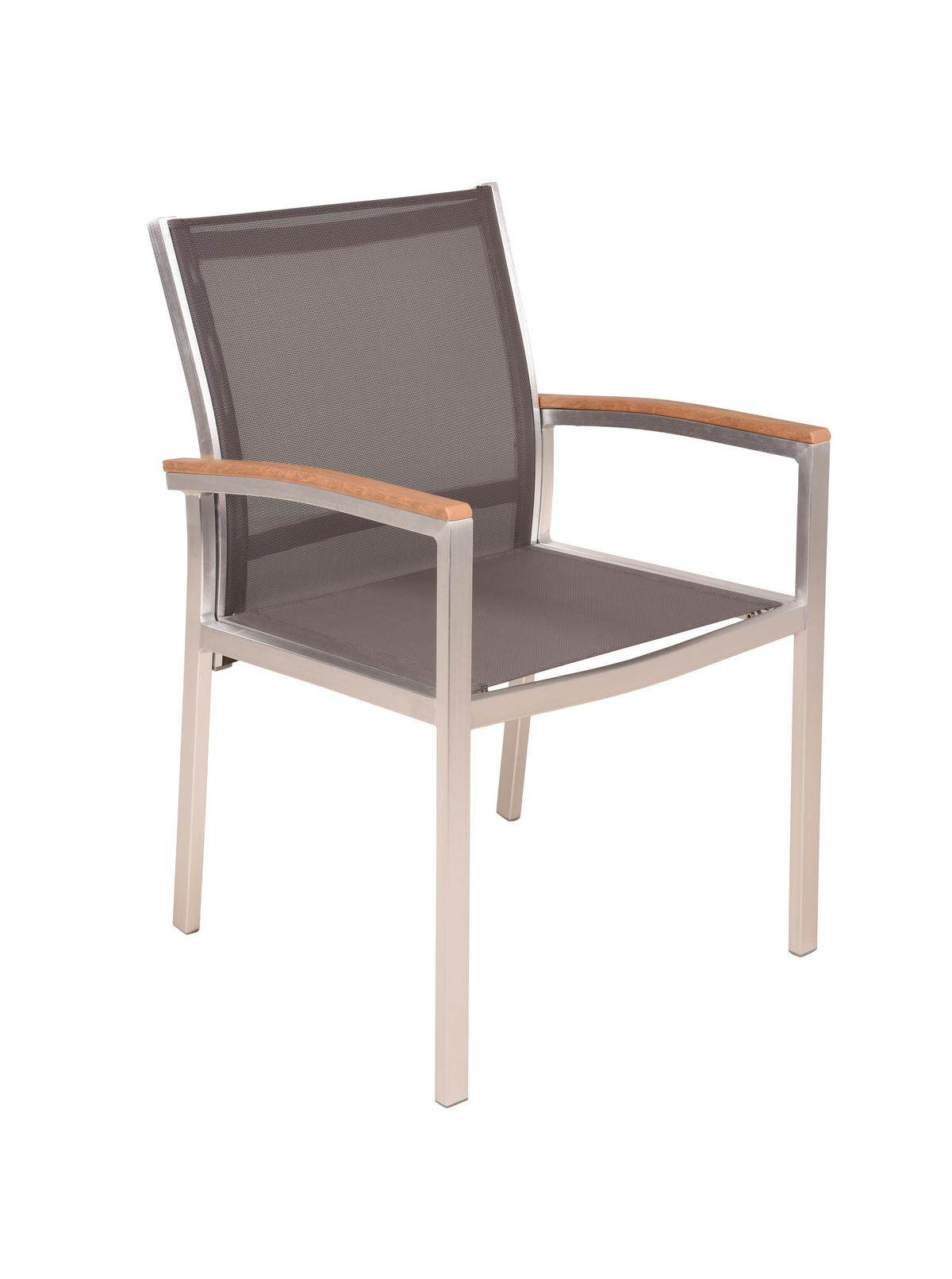 GARTENSTUHL-SET Aluminium Braun, Grau, Silberfarben  - Silberfarben/Braun, MODERN, Kunststoff/Metall (60/84/54cm) - Gardenson