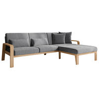 ECKSOFA Grau Struktur  - Naturfarben/Grau, KONVENTIONELL, Holz/Textil (264/178cm) - Cantus