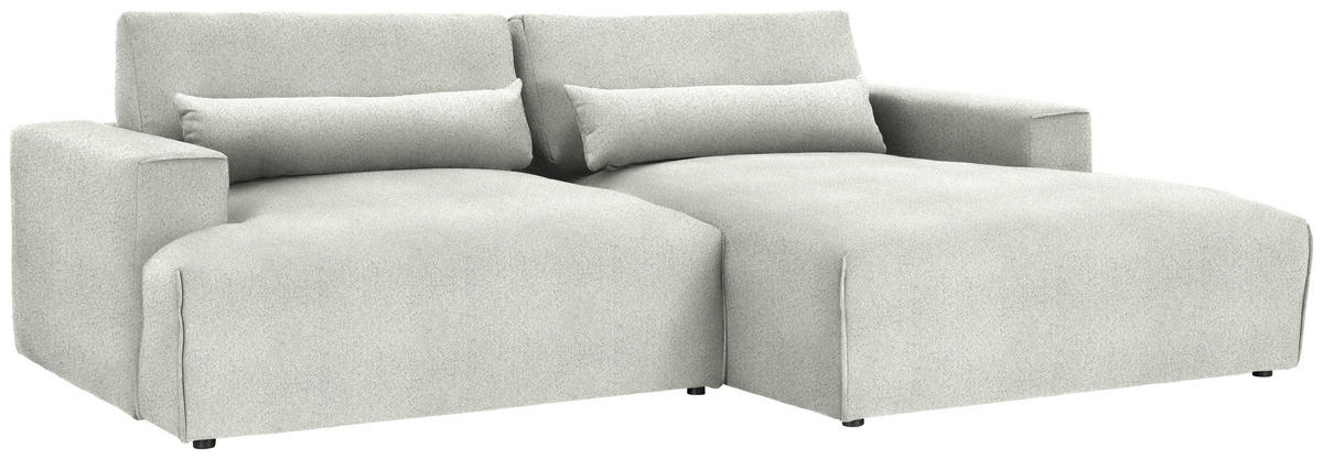 ECKSOFA Felicia in Chenille Creme  267/187 cm  - Creme/Schwarz, Design, Kunststoff/Textil (267/187cm) - Stylife