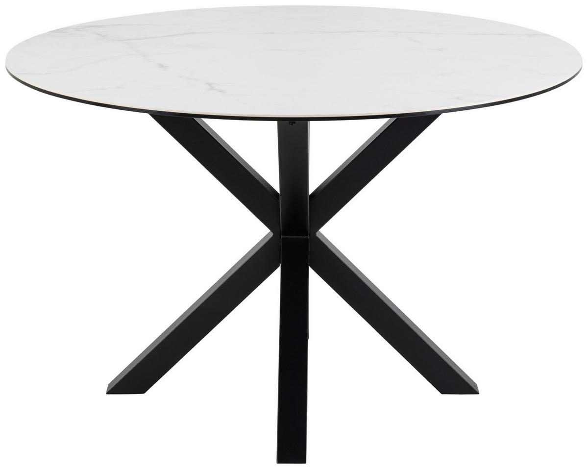 ESSTISCH in Keramik  - Schwarz/Weiß, Trend, Keramik/Metall (119/75,5cm) - MID.YOU