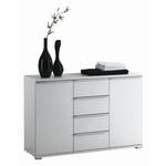 KOMMODE  in 120/80/40 cm  - Chromfarben/Weiß, Design, Glas/Holzwerkstoff (120/80/40cm) - Moderano