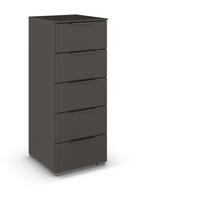 KOMMODE  in 40/100/42 cm  - Graphitfarben/Alufarben, Trend, Holzwerkstoff/Metall (40/100/42cm) - Novel