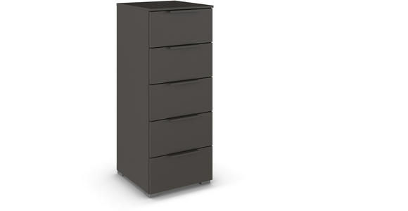 KOMMODE 40/100/42 cm in Graphitfarben - Graphitfarben/Alufarben, Trend, Holzwerkstoff/Metall (40/100/42cm) - Novel