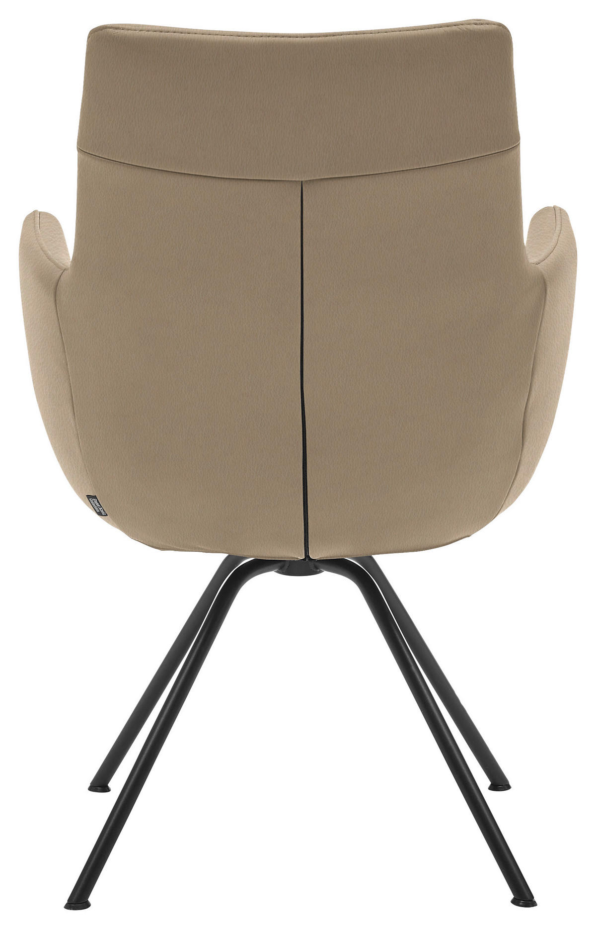 ARMLEHNSTUHL  in Stahl Echtleder  - Schwarz/Cappuccino, Design, Leder/Metall (60/90/61cm) - Dieter Knoll