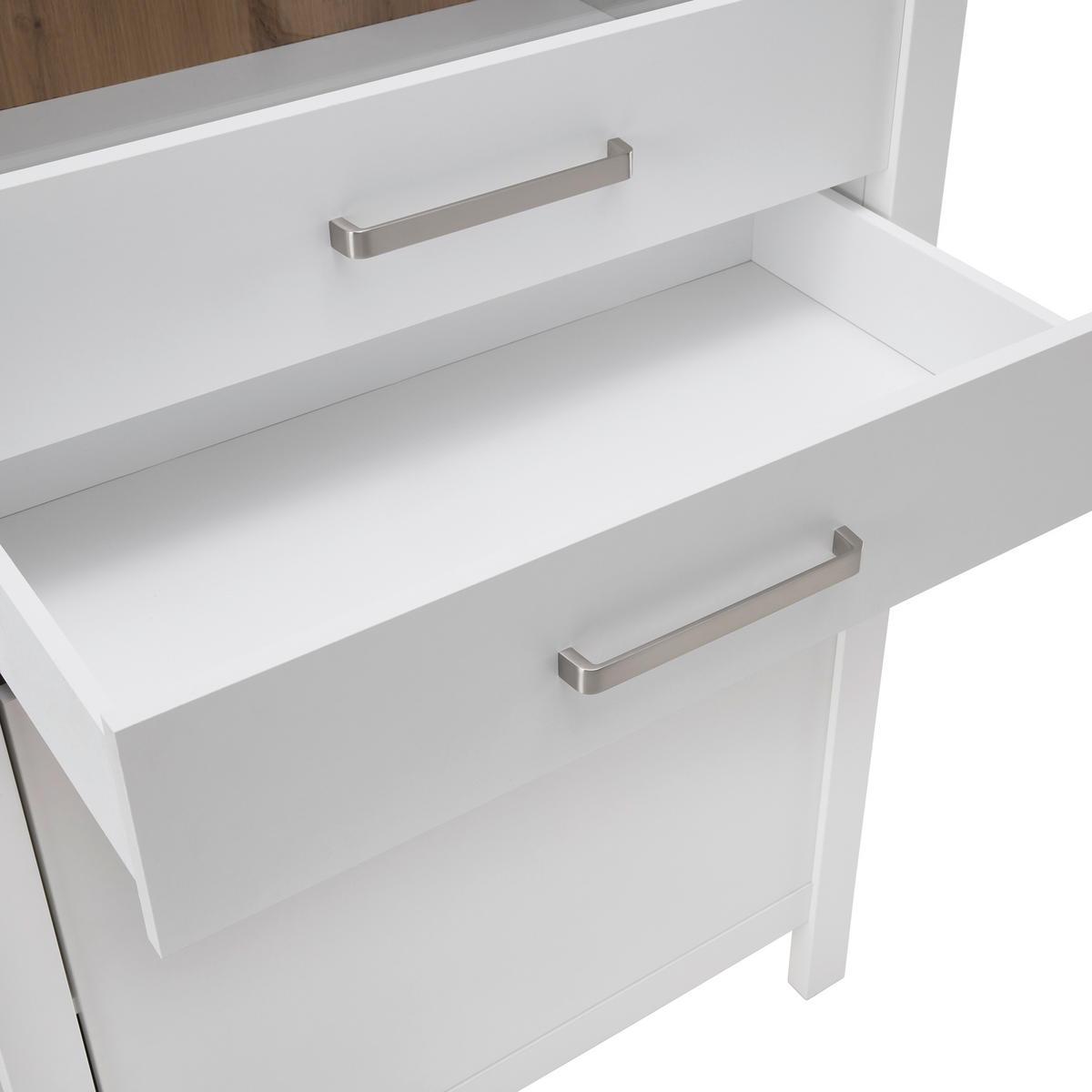 VITRINA 80/205/45 cm   - bijela/srebrne boje, Romantično / ladanjski, staklo/drvni materijal (80/205/45cm)