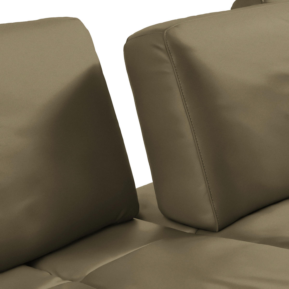 ECKSOFA in Echtleder Olivgrün  - Bronzefarben/Olivgrün, Design, Leder/Holz (314/176cm) - Valnatura