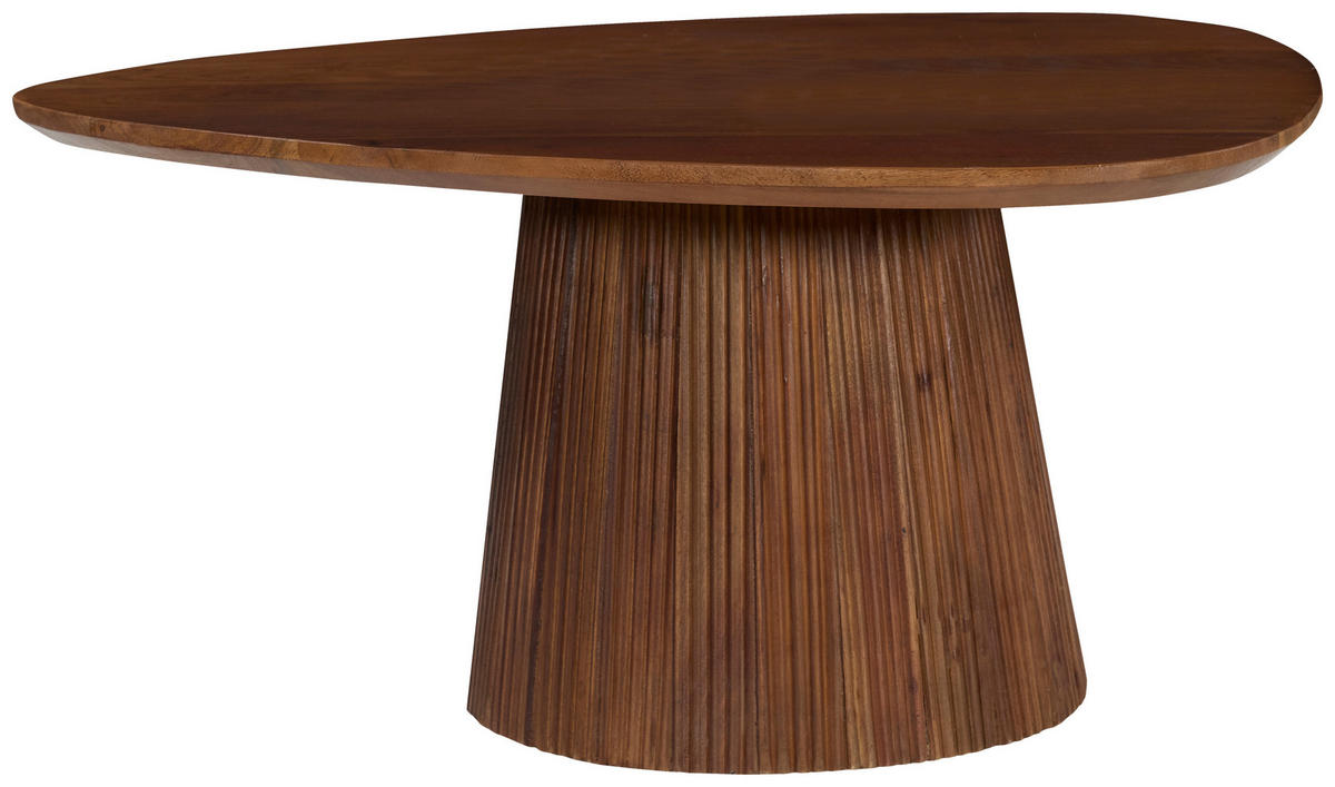 COUCHTISCH Akazie vollmassiv 76/37/68 cm dreieckig Walnussfarben  - Walnussfarben, Design, Holz (76/37/68cm) - Livetastic