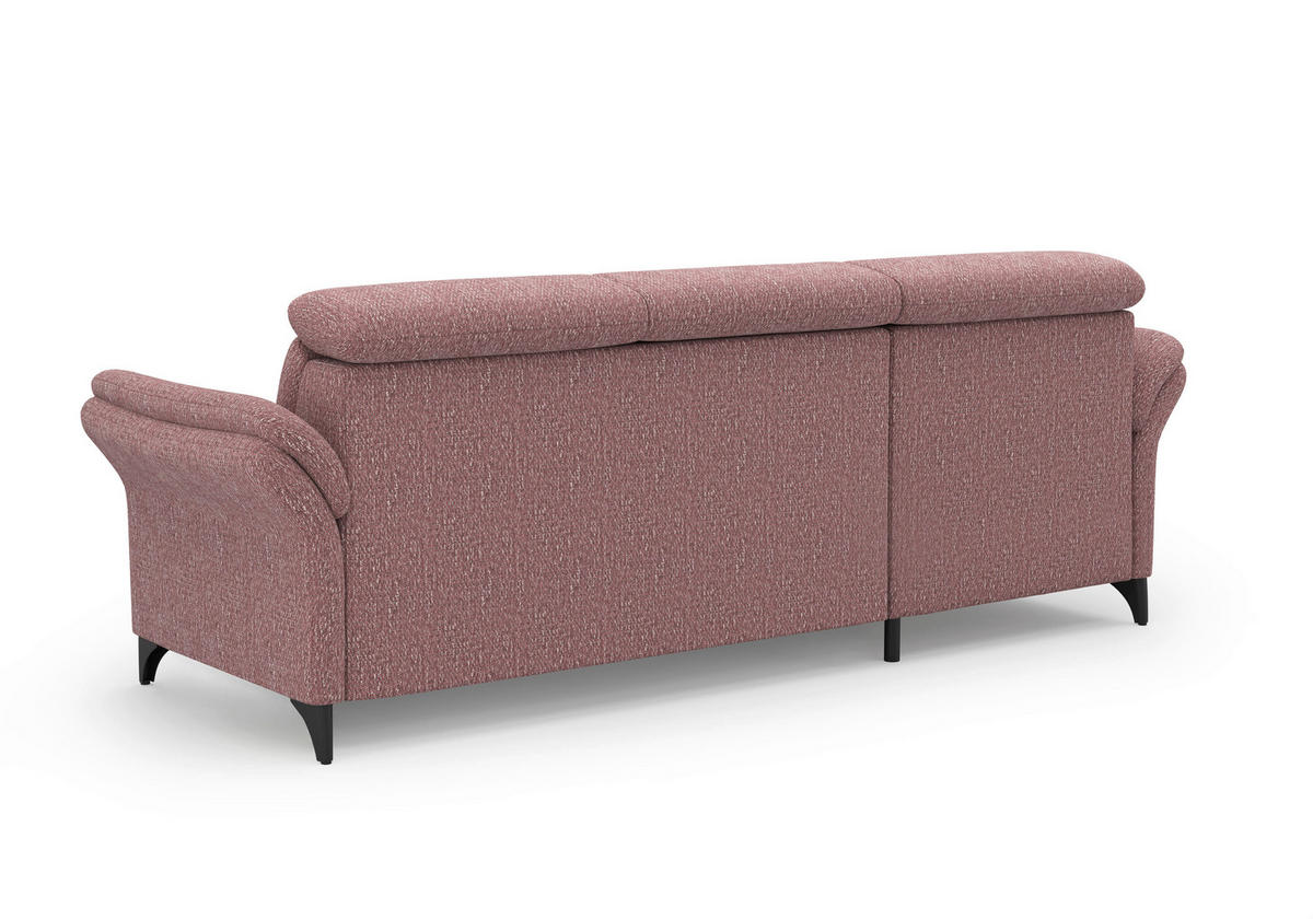 ECKSOFA GLENDALE E Aubergine Chenille  - Aubergine/Schwarz, KONVENTIONELL, Textil/Metall (166/253cm) - Sit & More