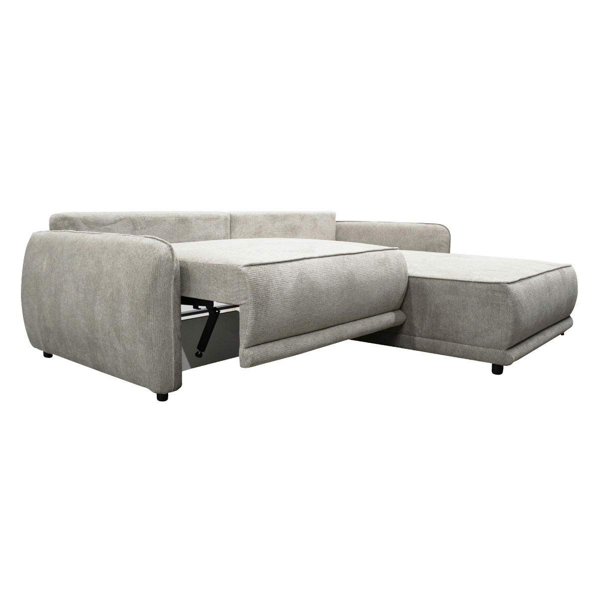 ECKSOFA  FRESH Graubraun Struktur  - Graubraun/Beige, Design, Kunststoff/Textil (264/195cm) - MID.YOU