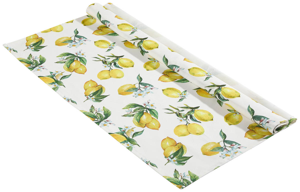 OBRUS, 85/85 cm, žltá, biela - žltá/biela, textil (85/85cm) - Esposa