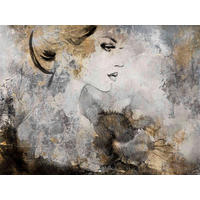 TIŠTĚNÉ OBRAZY NA PLÁTNĚ, ženy, 120/90 cm  - šedá/barvy borovice, Basics, dřevo/textil (120/90cm) - Monee