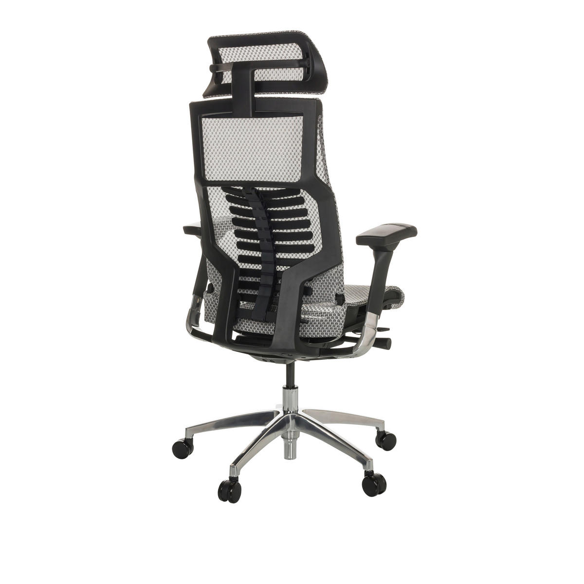 DREHSTUHL Netz Hellgrau  - Silberfarben/Hellgrau, Basics, Kunststoff/Textil (67/119-135/60cm) - MID.YOU