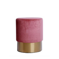 TABURETKA, drevo, textil, kompozitné drevo, 35/42 cm - zlatá/staroružová, Basics, drevo/kompozitné drevo (35/42cm)