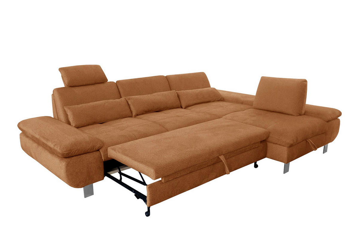 SAROKGARNITÚRA textil barna, bézs  - bézs/krómszínű, Basics, textil (312/206cm) - Xora