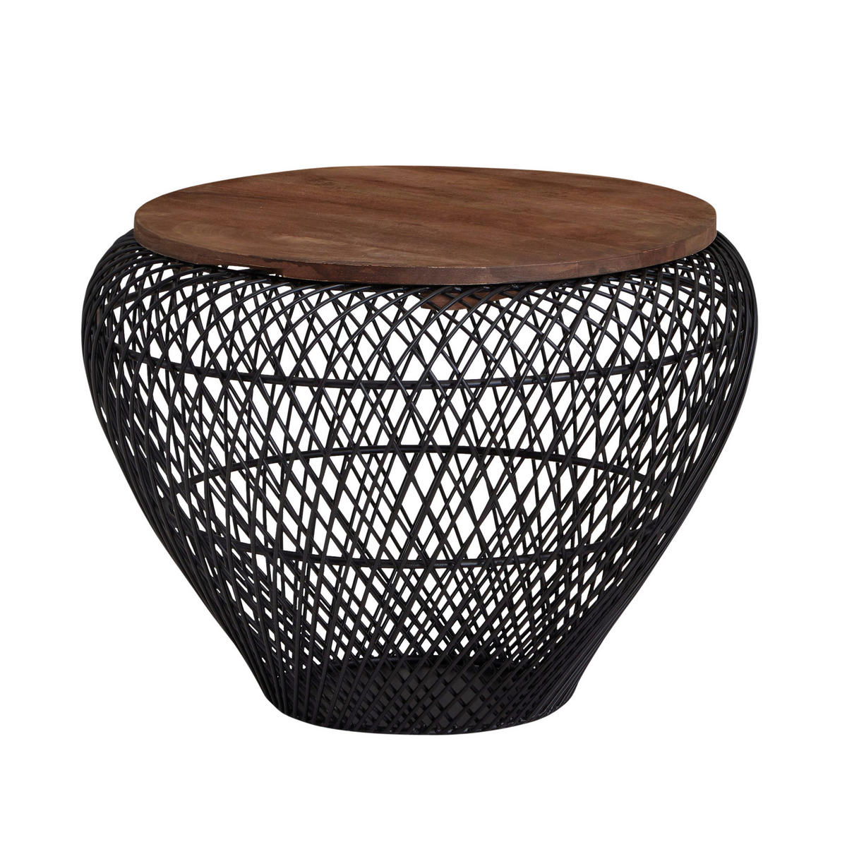 DOHÁNYZÓASZTAL fa 60/60/45 cm   - fekete, Modern, fa/fém (60/60/45cm) - MID.YOU