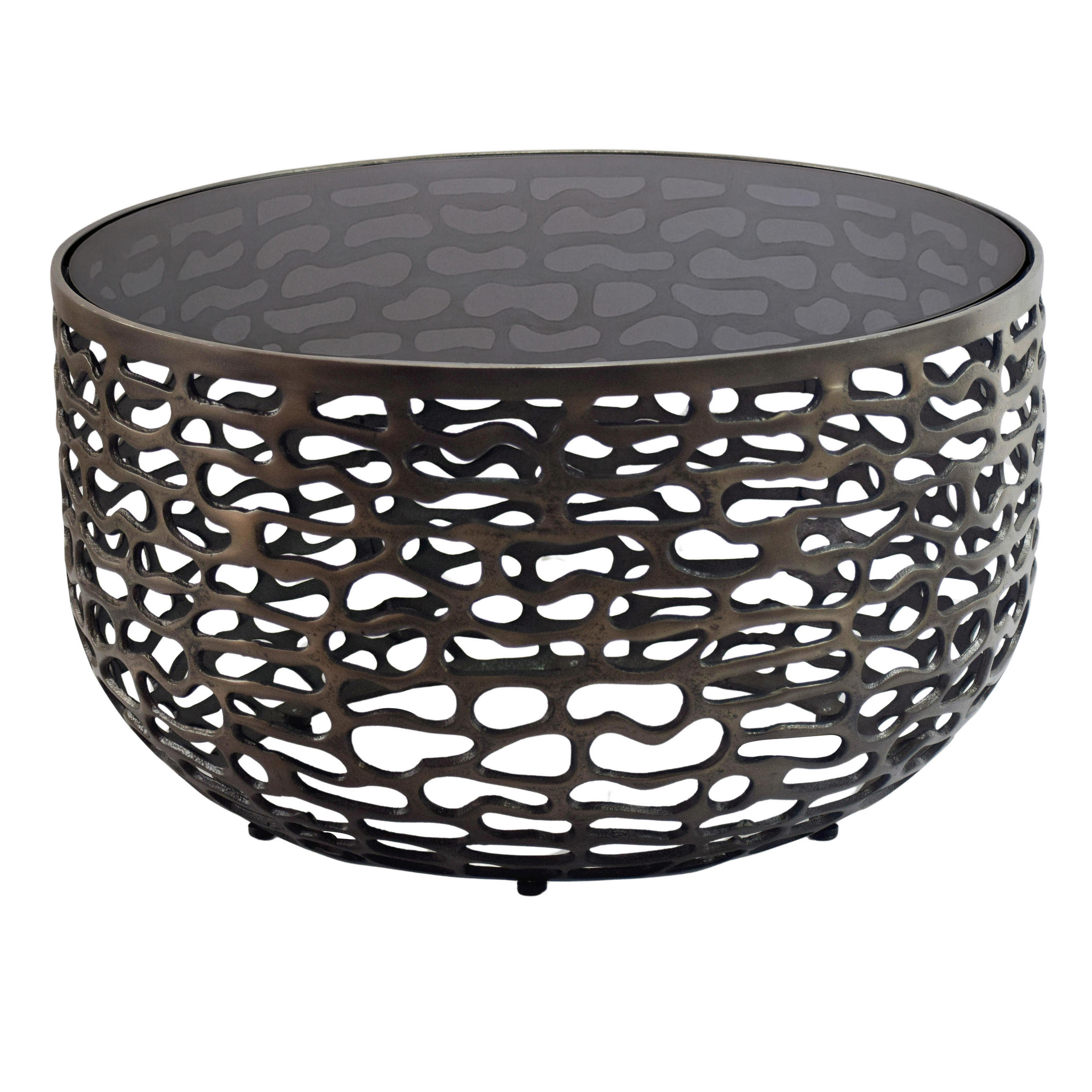 COUCHTISCH in Metall 60/60/35 cm  - Schwarz, Design, Glas/Metall (60/60/35cm) - MID.YOU