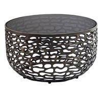 COUCHTISCH in Metall 60/60/35 cm  - Schwarz, Design, Glas/Metall (60/60/35cm) - MID.YOU