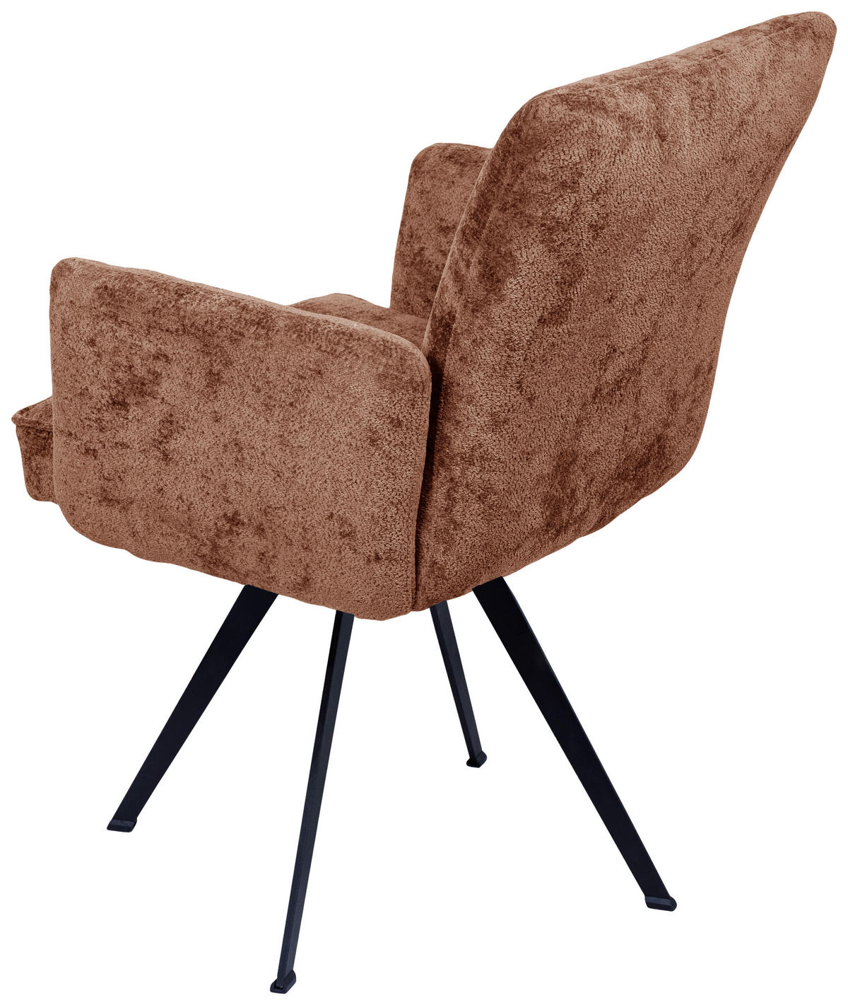 ARMLEHNSTUHL  in Eisen Teddystoff  - Terracotta/Schwarz, Design, Textil/Metall (64/87/71cm) - Welnova