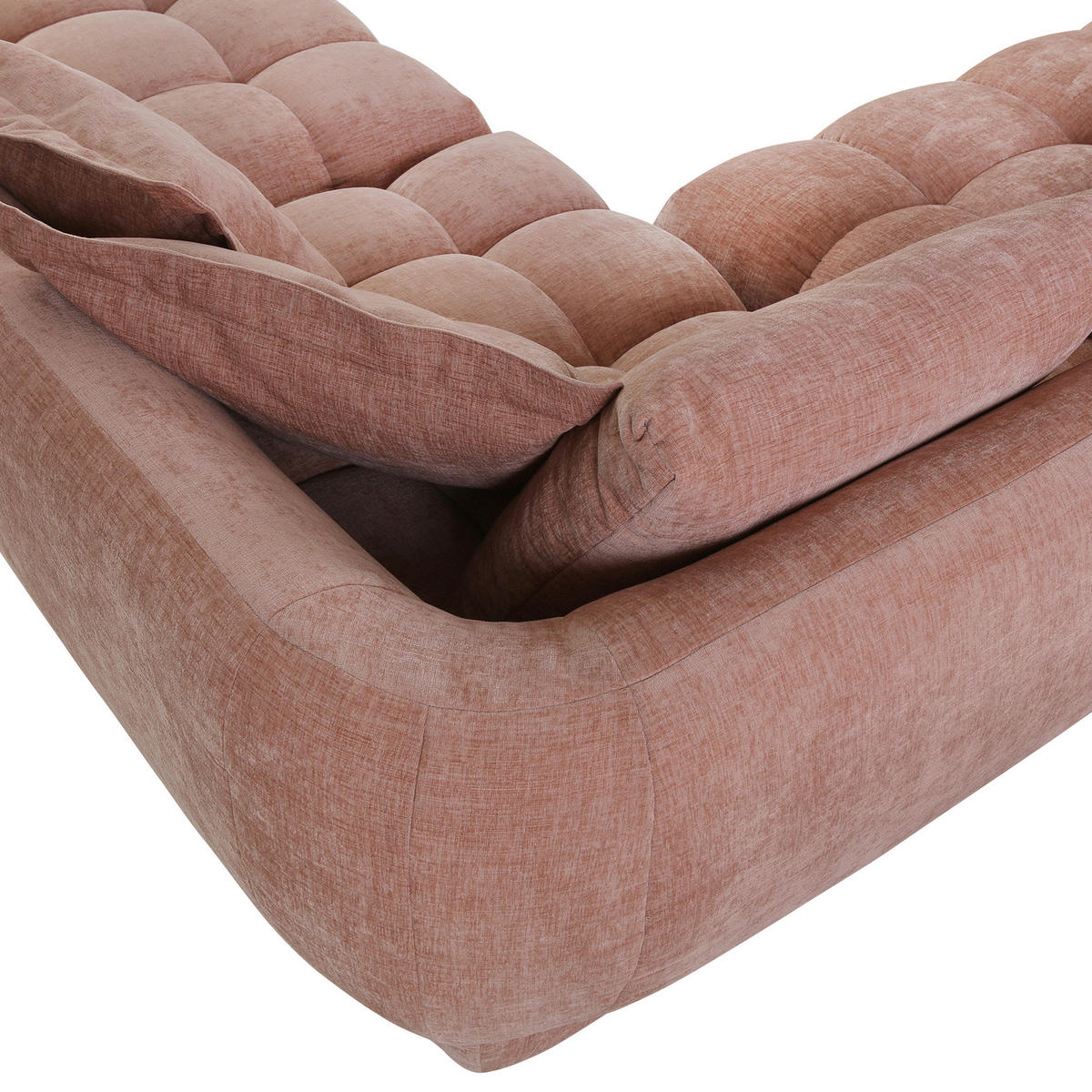ECKSOFA in Flachgewebe Altrosa  - Schwarz/Altrosa, Konventionell, Kunststoff/Textil (289/250cm) - Carryhome