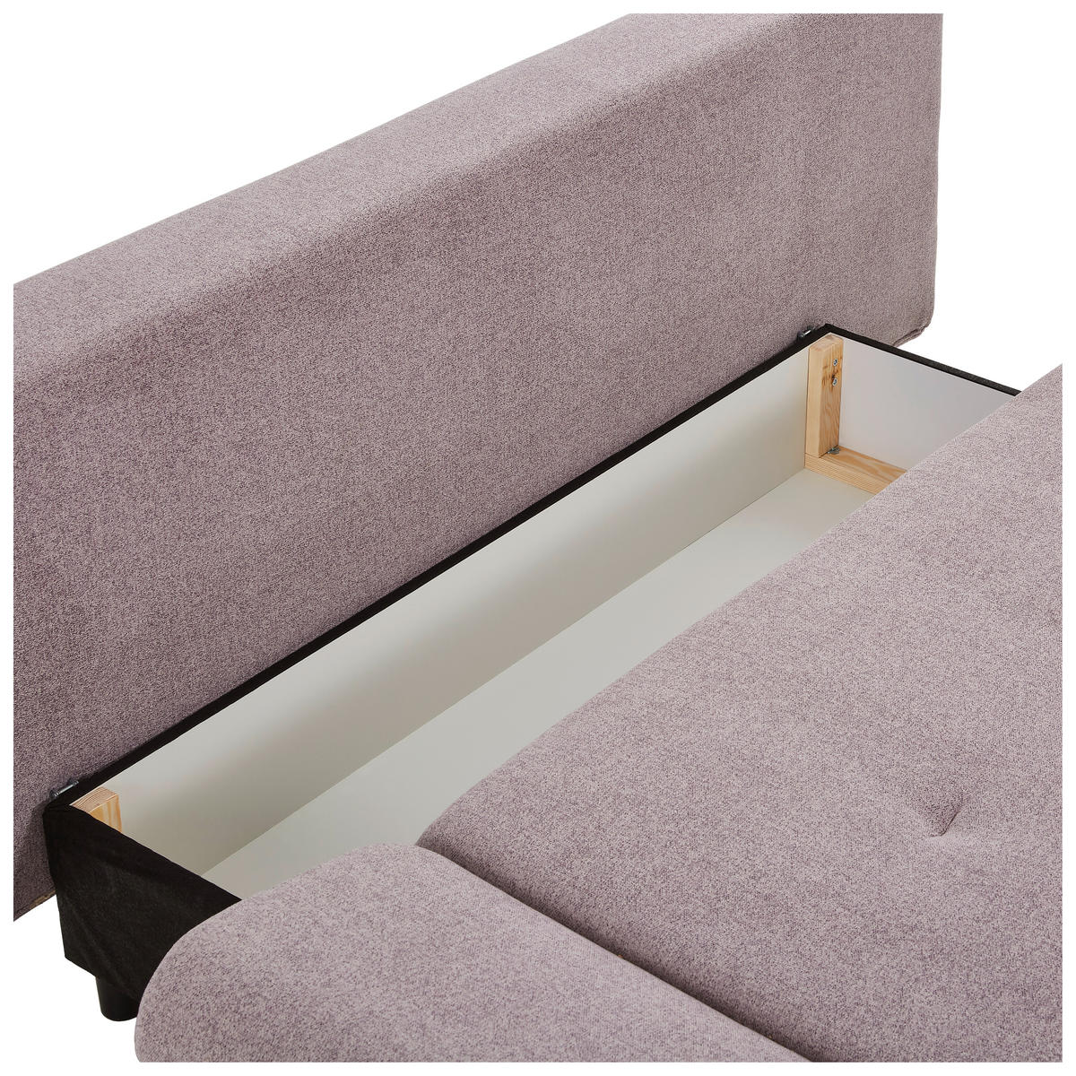 KANAPÉÁGY textil szürke, fáradtrózsaszín  - bükk/fáradtrózsaszín, Konventionell, textil/fa (205/86/94cm) - Carryhome