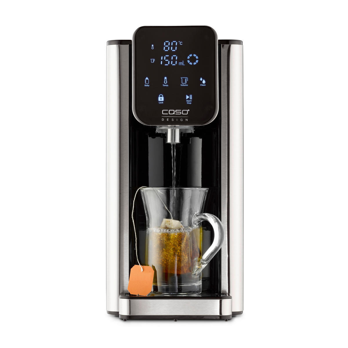 TURBO HEISSWASSERSPENDER HW 660 2,7 L  - Schwarz Hochglanz/Edelstahlfarben, Basics, Kunststoff/Metall (15,5/31,5/25,5cm) - CASO Design