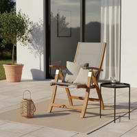 GARTENKLAPPSESSEL in Holz, Textil Grau, Akaziefarben  - Grau/Akaziefarben, ROMANTIK / LANDHAUS, Holz/Textil (61,5/110,5/68cm) - Gardenson