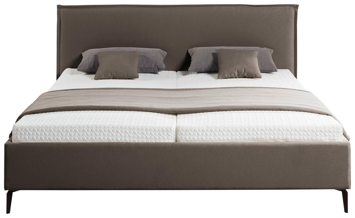 POLSTERBETT ELOS gepolstertes Kopfteil 160/200 cm  in Braun, Cognac  - Cognac/Anthrazit, Design, Textil (160/200cm) - Musterring
