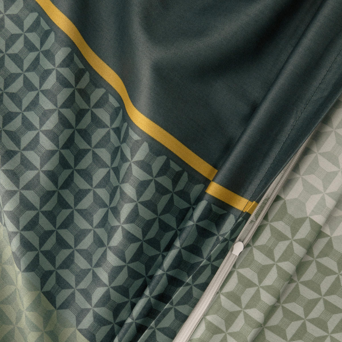 BETTWÄSCHE Satin 200/200 cm  - Dunkelgrün, Design, Textil (200/200cm) - Florella