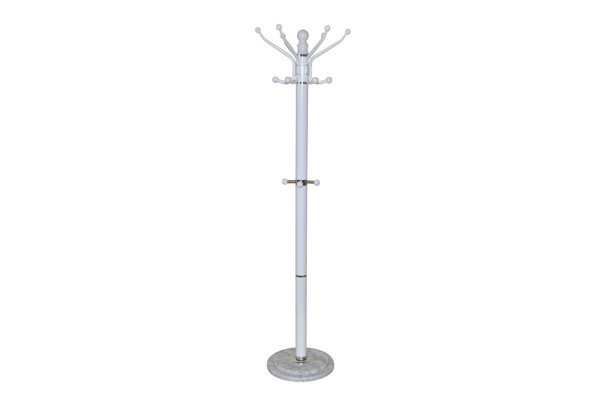 KLEIDERSTÄNDER in Weiß   - Weiß, Design, Stein/Metall (47/47/176cm) - MID.YOU