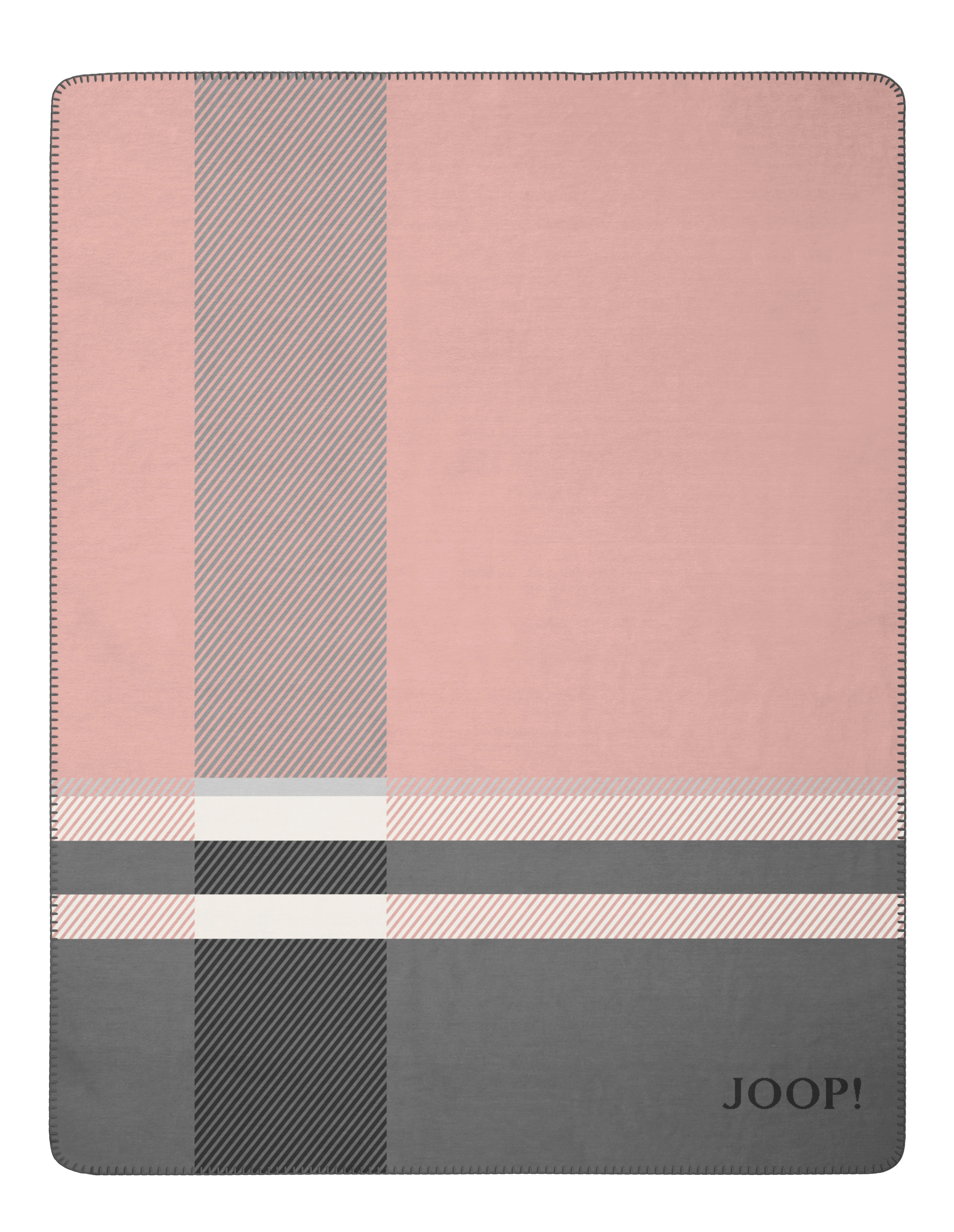 ĆEBE 150/200 cm  - tamnosiva/ružičasta, Dizajnerski, tekstil (150/200cm) - Joop!