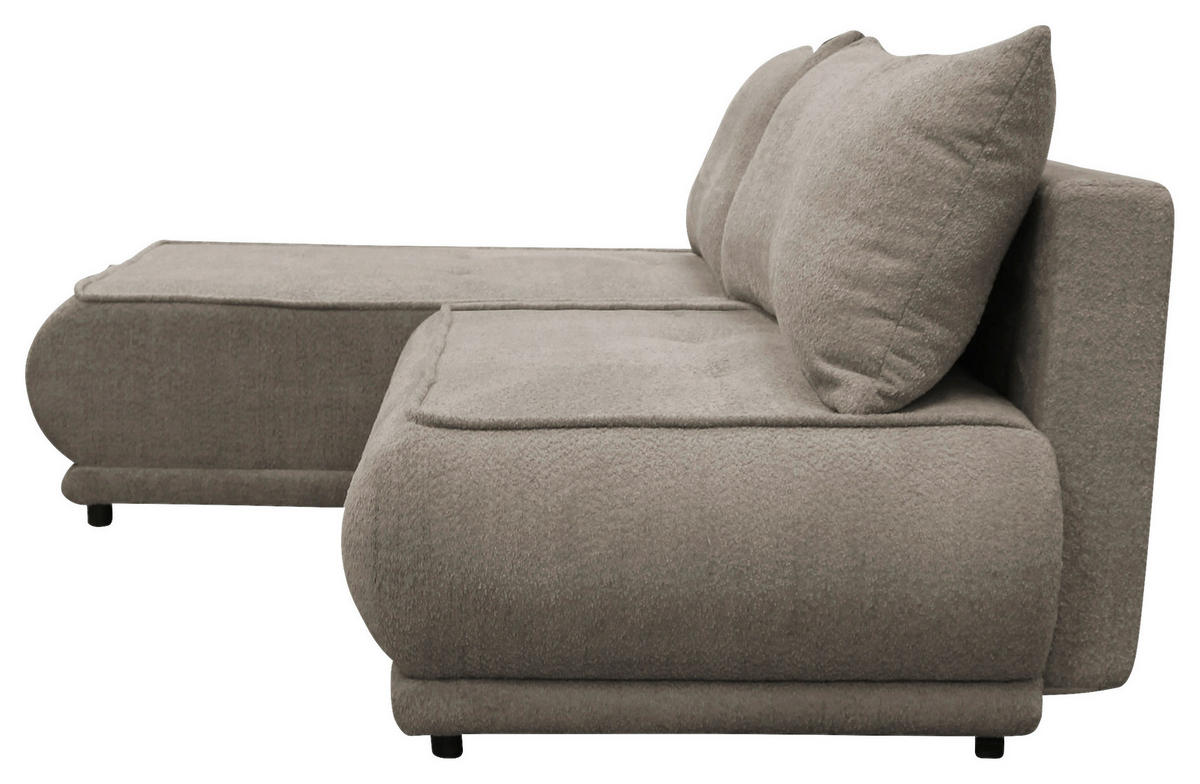 ECKSOFA PAROS Beige Bouclé  - Beige/Schwarz, Design, Kunststoff/Textil (179/277cm) - MID.YOU