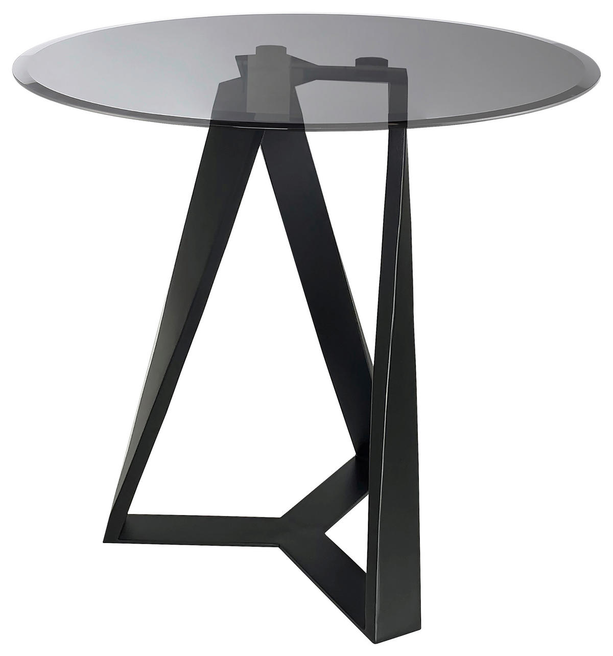 MASĂ AUXILIARĂ in metal, sticlă 61/61/58,4 cm  - negru/gri, Design, sticlă/metal (61/61/58,4cm) - Novel