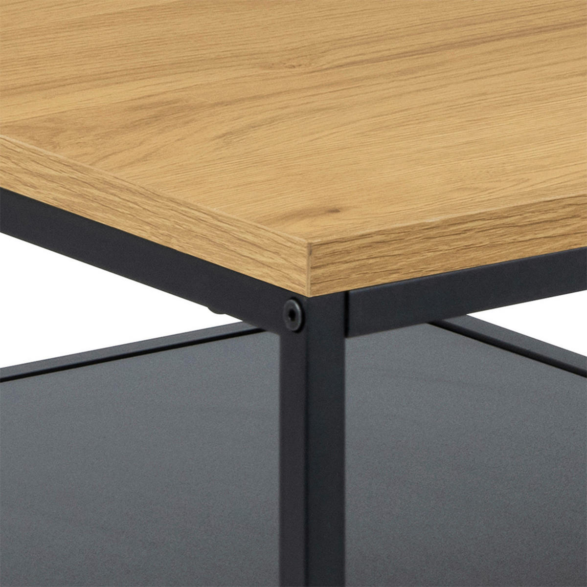 KONFERENČNÍ STOLEK, barvy dubu, kompozitní dřevo, 90/60/42 cm - černá/barvy dubu, Design, kov/kompozitní dřevo (90/60/42cm) - Livetastic
