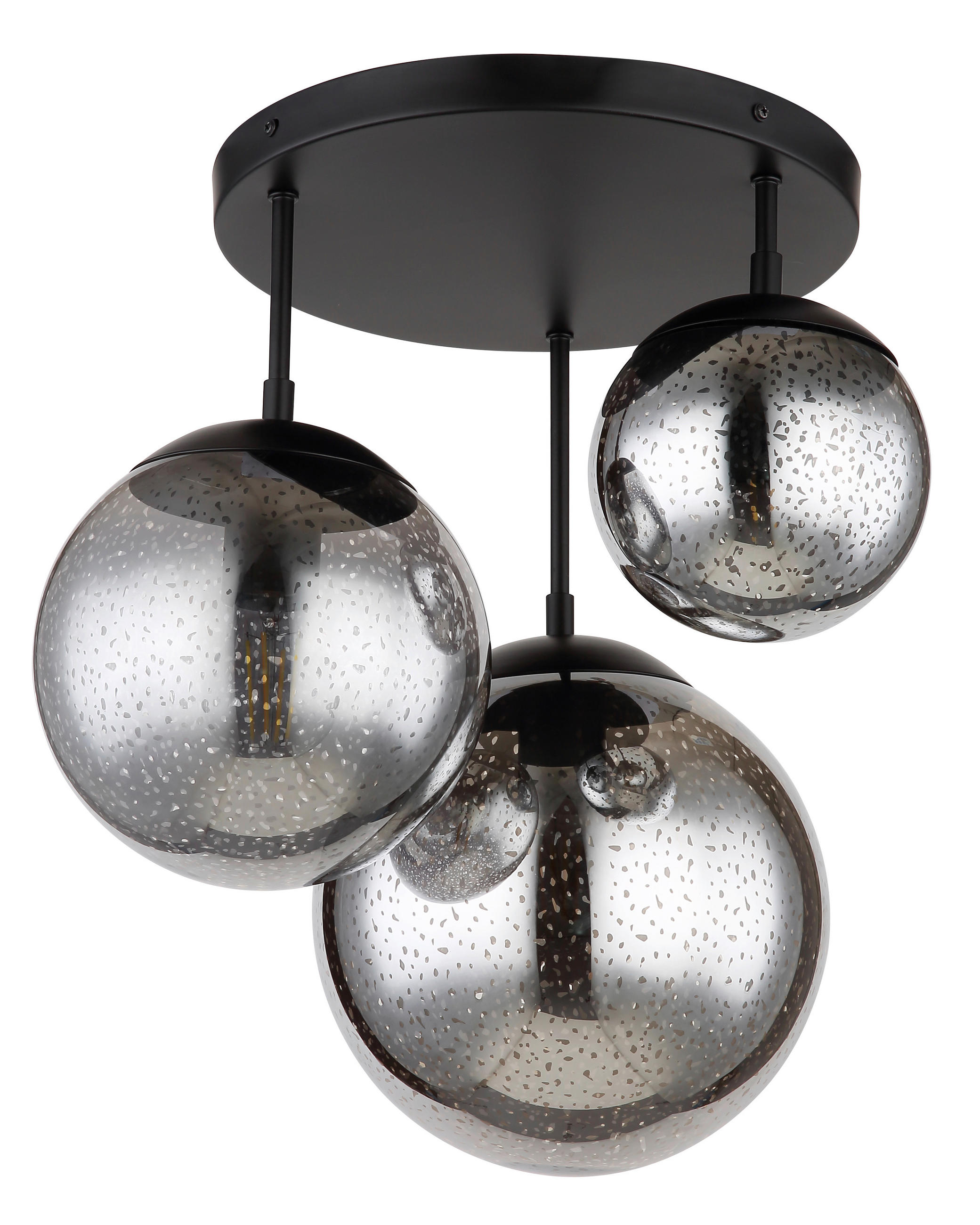 DECKENLEUCHTE 46,5/44 cm   - Schwarz, Design, Glas/Metall (46,5/44cm) - Globo