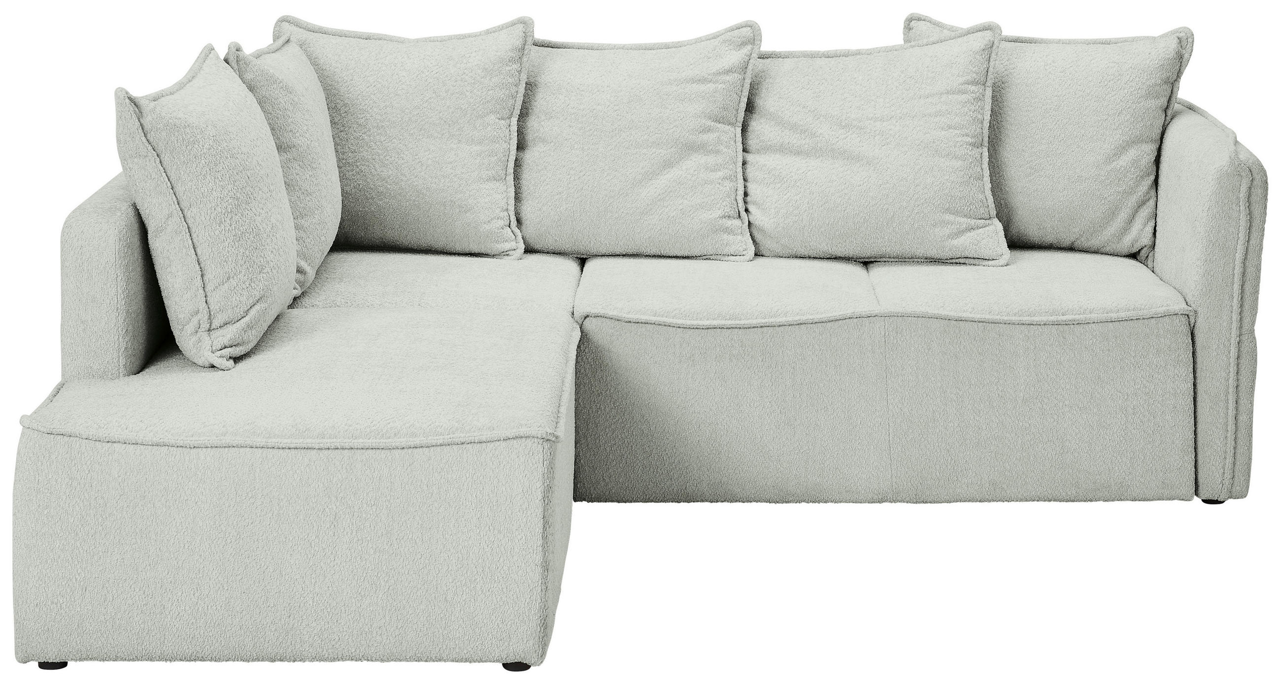 ECKSOFA Chenille Naturfarben  - Schwarz/Naturfarben, Konventionell, Kunststoff/Textil (193/233cm) - Carryhome