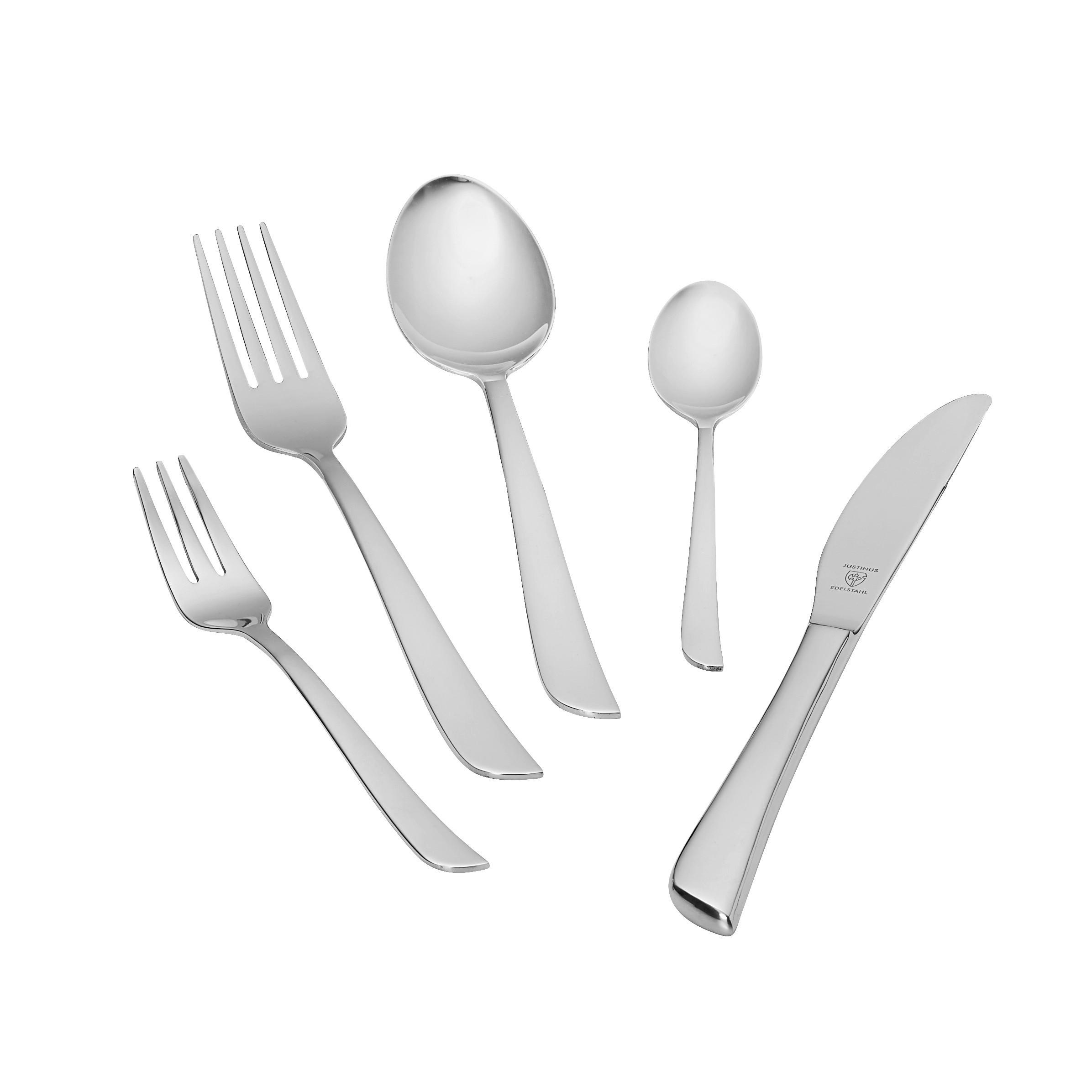 SET PRIBORA ZA JELO  60-dijelni     Twist  - srebrne boje, Konvencionalno, metal (1cm) - Justinus