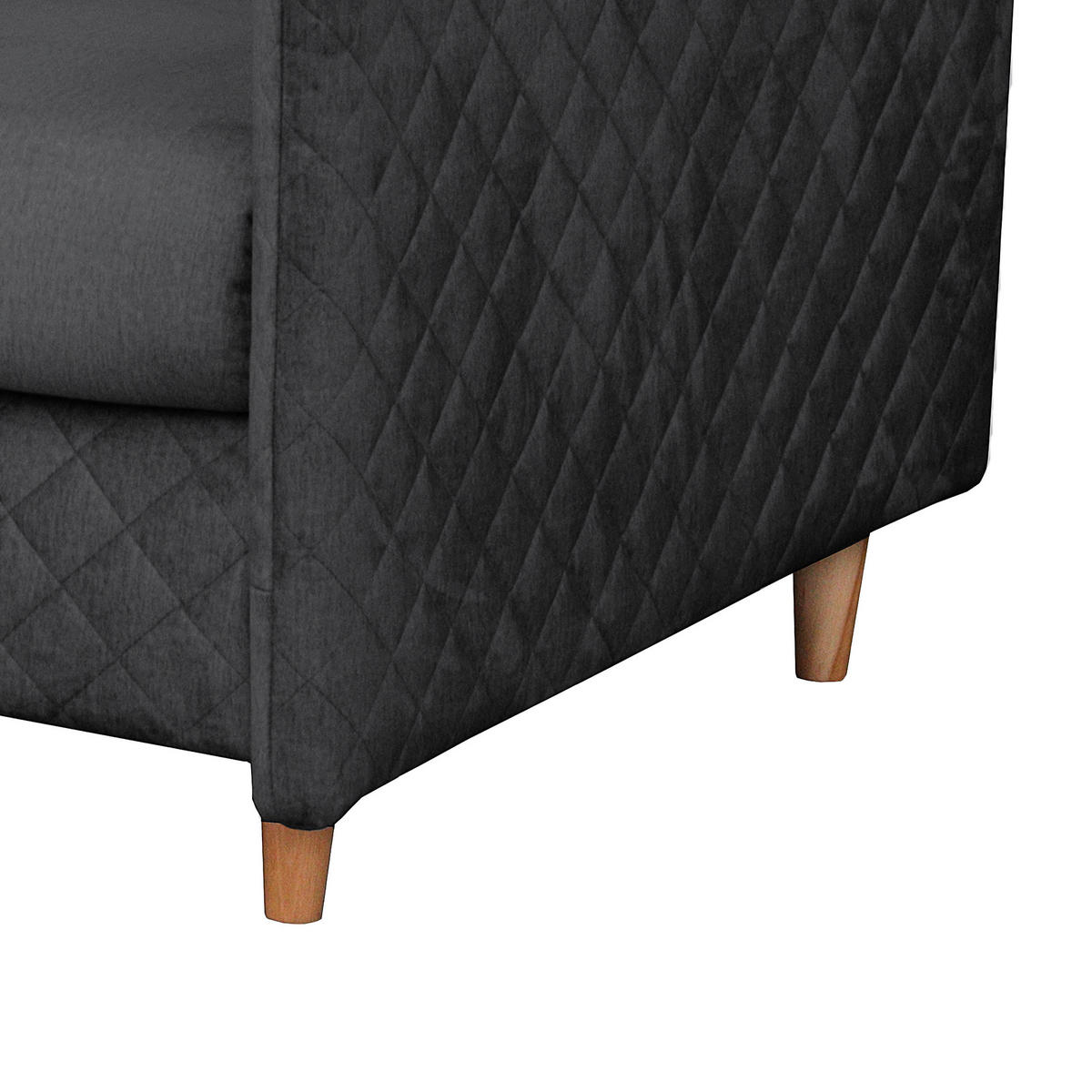 SCHLAFSOFA in Samt Anthrazit  - Anthrazit/Naturfarben, Design, Holz/Textil (175/95/103cm) - Livetastic