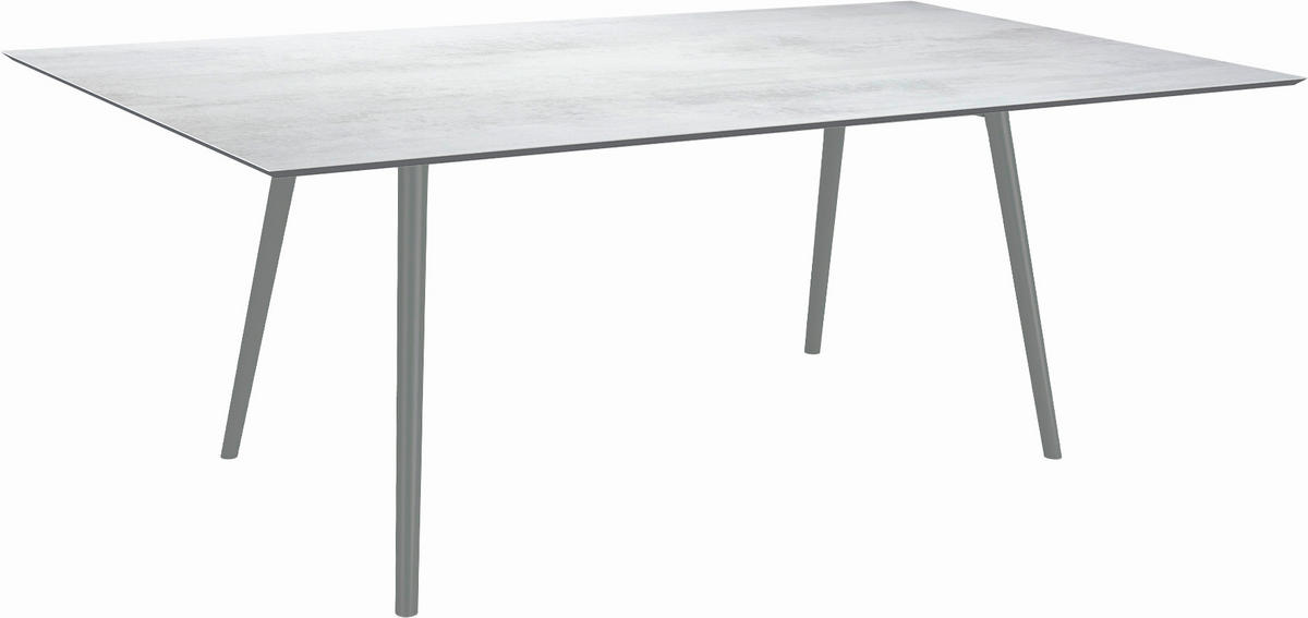 GARTENTISCH Metall Anthrazit, Hellgrau rechteckig  - Anthrazit/Hellgrau, MODERN, Kunststoff/Metall (180/100/75cm) - Stern