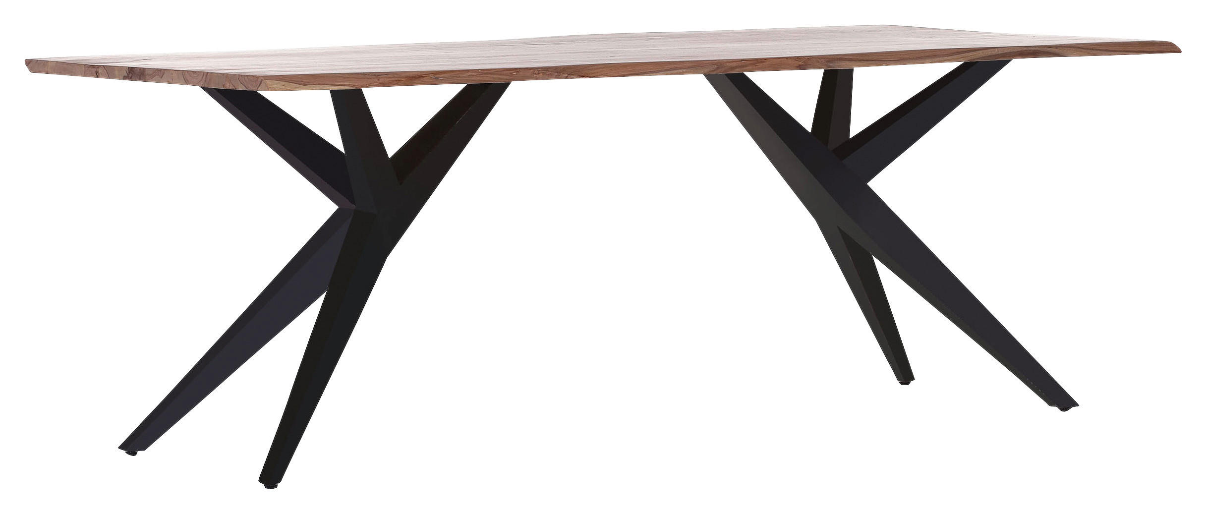 ESSTISCH 200/100/76 cm Echtholz  Holz rechteckig Sheeshamfarben  - Sheeshamfarben/Schwarz, LIFESTYLE, Holz/Metall (200/100/76cm) - Landscape