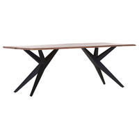 ESSTISCH 200/100/76 cm Echtholz  Holz rechteckig Sheeshamfarben  - Sheeshamfarben/Schwarz, LIFESTYLE, Holz/Metall (200/100/76cm) - Landscape