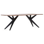 ESSTISCH 200/100/76 cm Echtholz  Holz rechteckig Sheeshamfarben  - Sheeshamfarben/Schwarz, LIFESTYLE, Holz/Metall (200/100/76cm) - Landscape